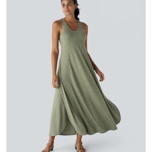 HALARA Sage Green Maxi Dress